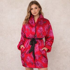Vintage Jaclyn Smith Floral Robe – Size Large – Soft & Cozy